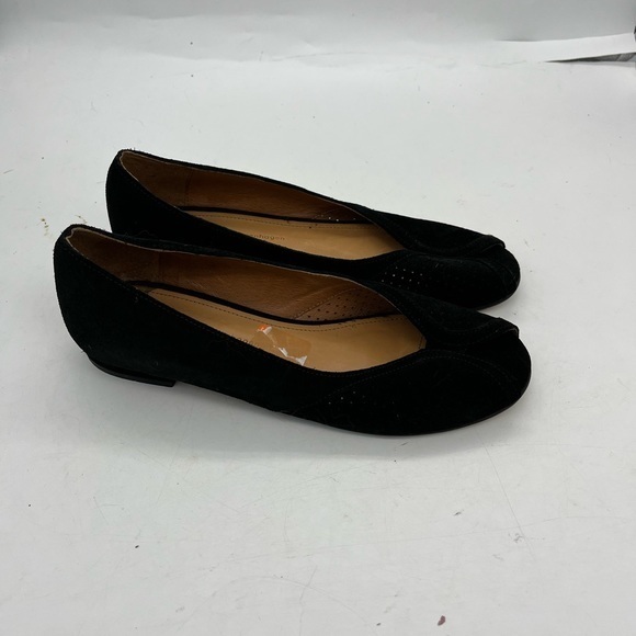 Anonymous Copenhagen Women’s Tiffy Black Genuine Suede Peep Toe Flats - Picture 6 of 12